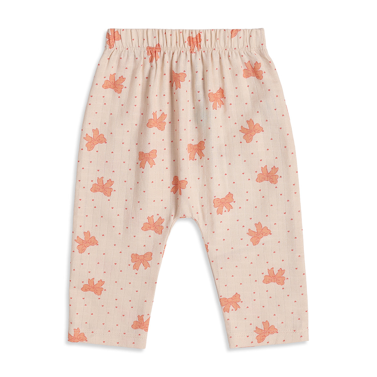 Baby Girls Peach Cotton Muslin Bottoms Pack of 2 Printed Regular Fit