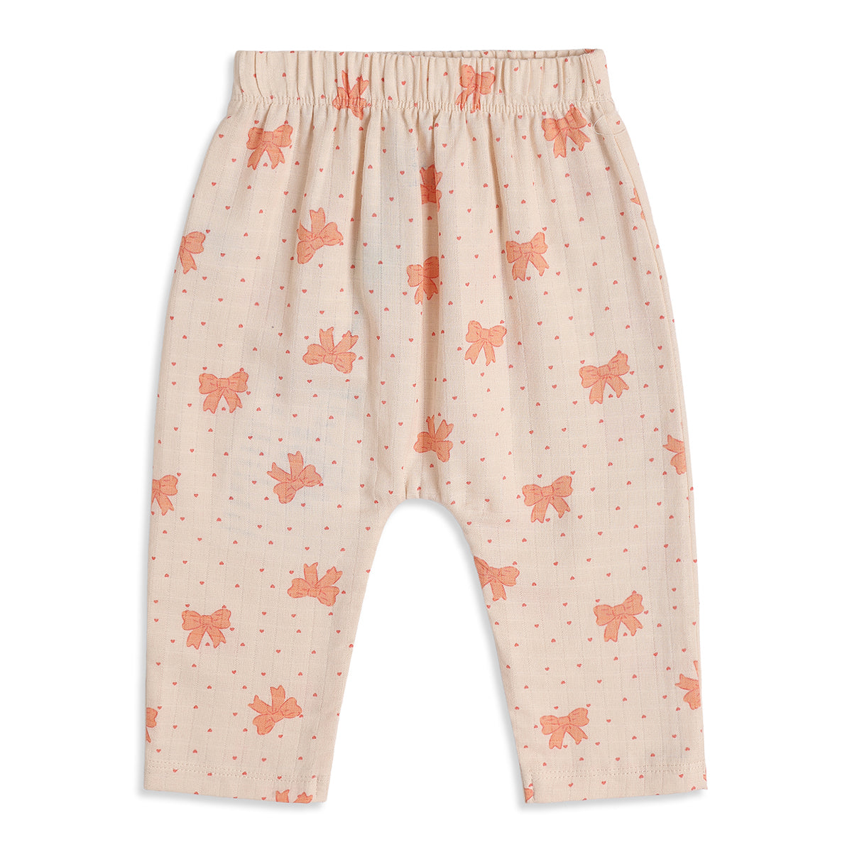 Baby Girls Peach Cotton Muslin Bottoms Pack of 2 Printed Regular Fit