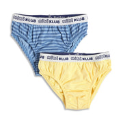 Baby Boys Striped Briefs Pack of 2, Blue and Yellow