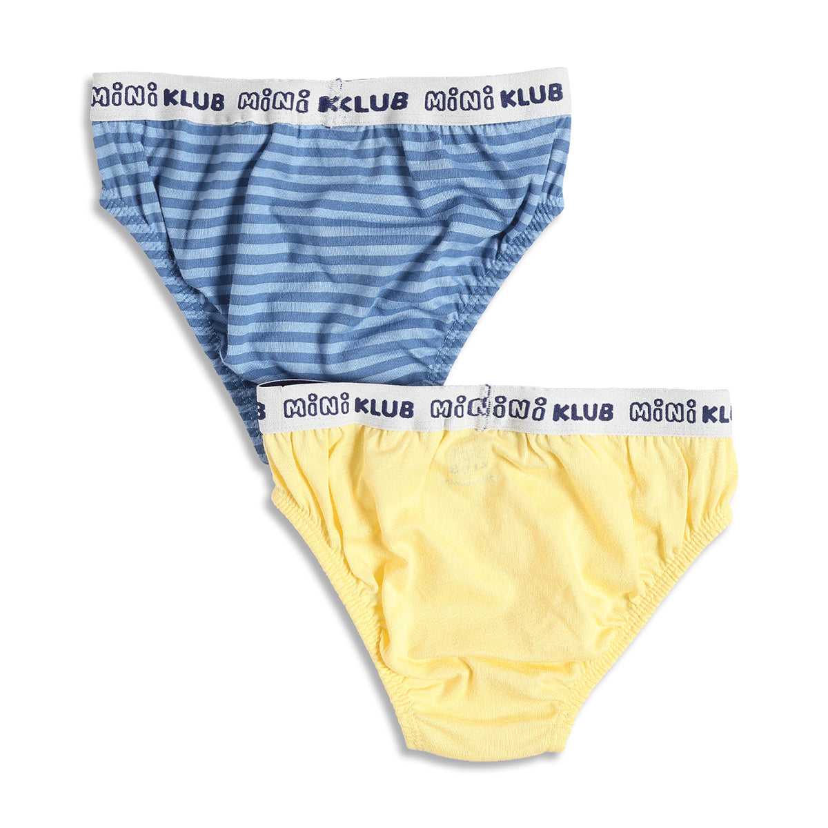 Baby Boys Striped Briefs Pack of 2, Blue and Yellow