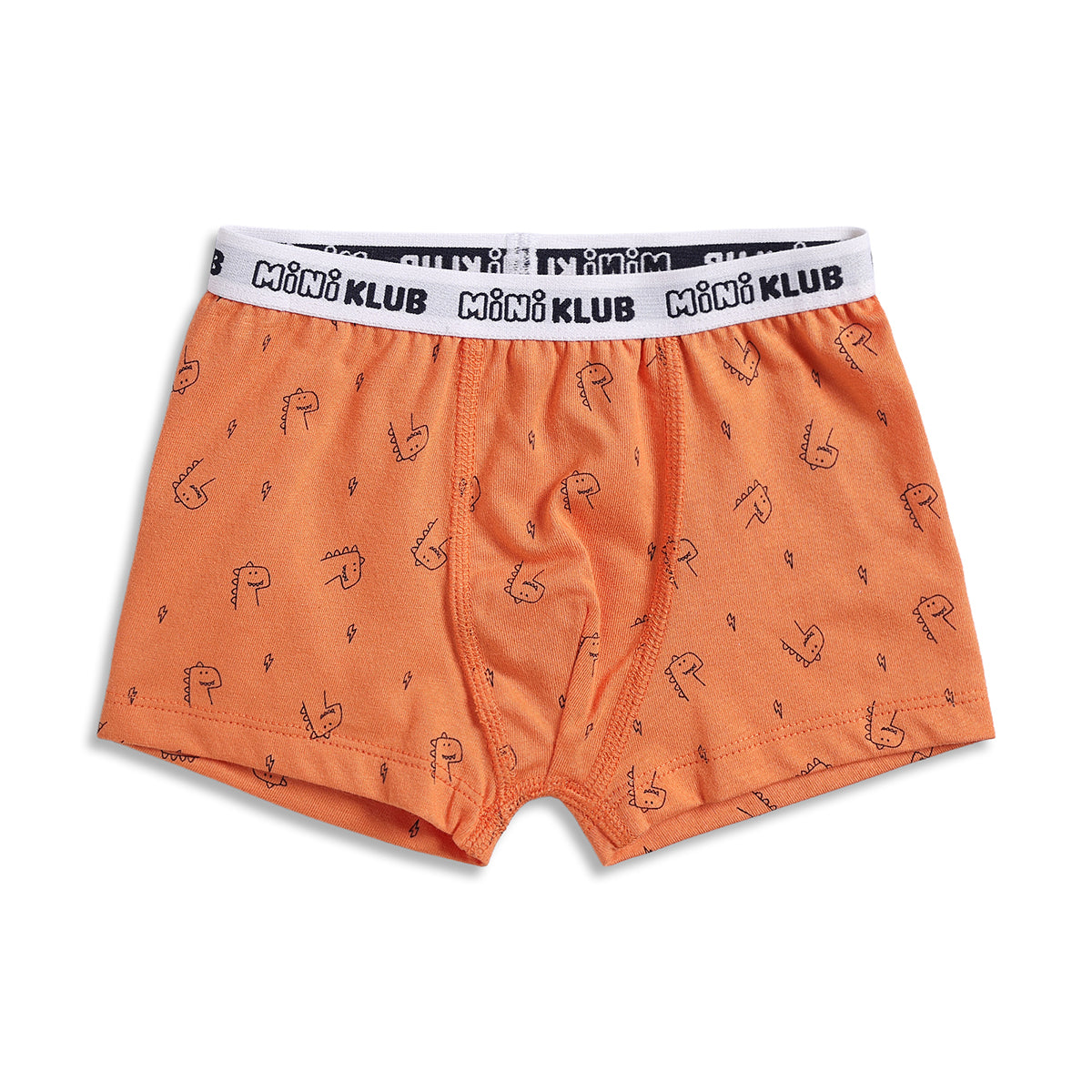 Baby Boys Dinosaur Print Trunks Pack of 2, Orange and Beige