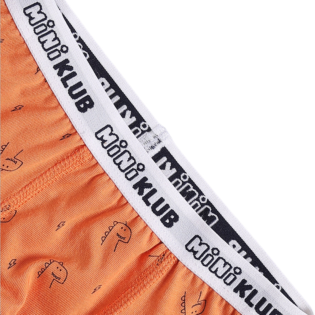 Baby Boys Dinosaur Print Trunks Pack of 2, Orange and Beige