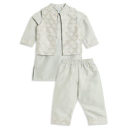 Baby Boys Cream Cotton Blend Bundi Set Regular Fit Festive