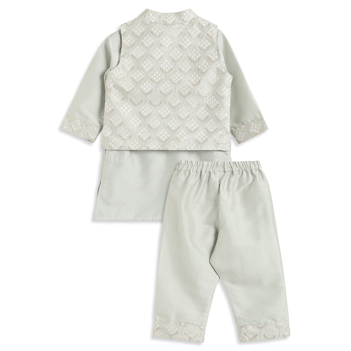Baby Boys Cream Cotton Blend Bundi Set Regular Fit Festive