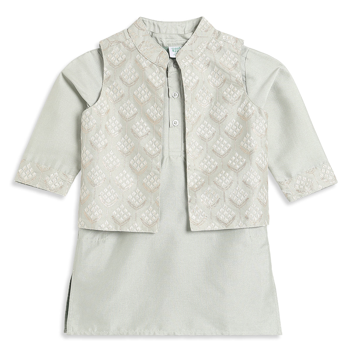 Baby Boys Cream Cotton Blend Bundi Set Regular Fit Festive
