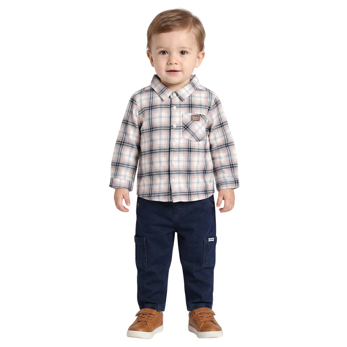 Baby Boys Dark Blue Denim Pant Regular Fit Casual Wear