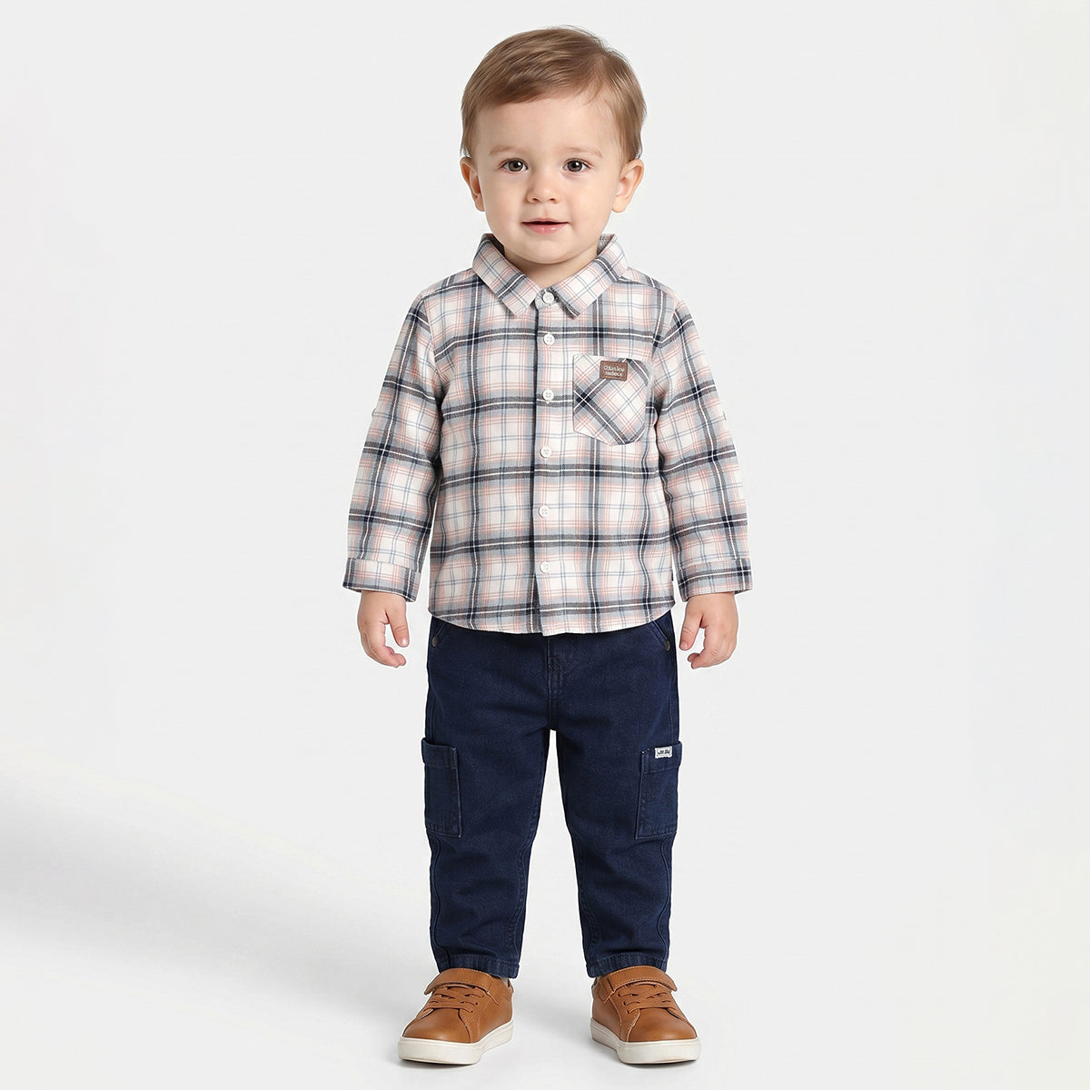Baby Boys Dark Blue Denim Pant Regular Fit Casual Wear