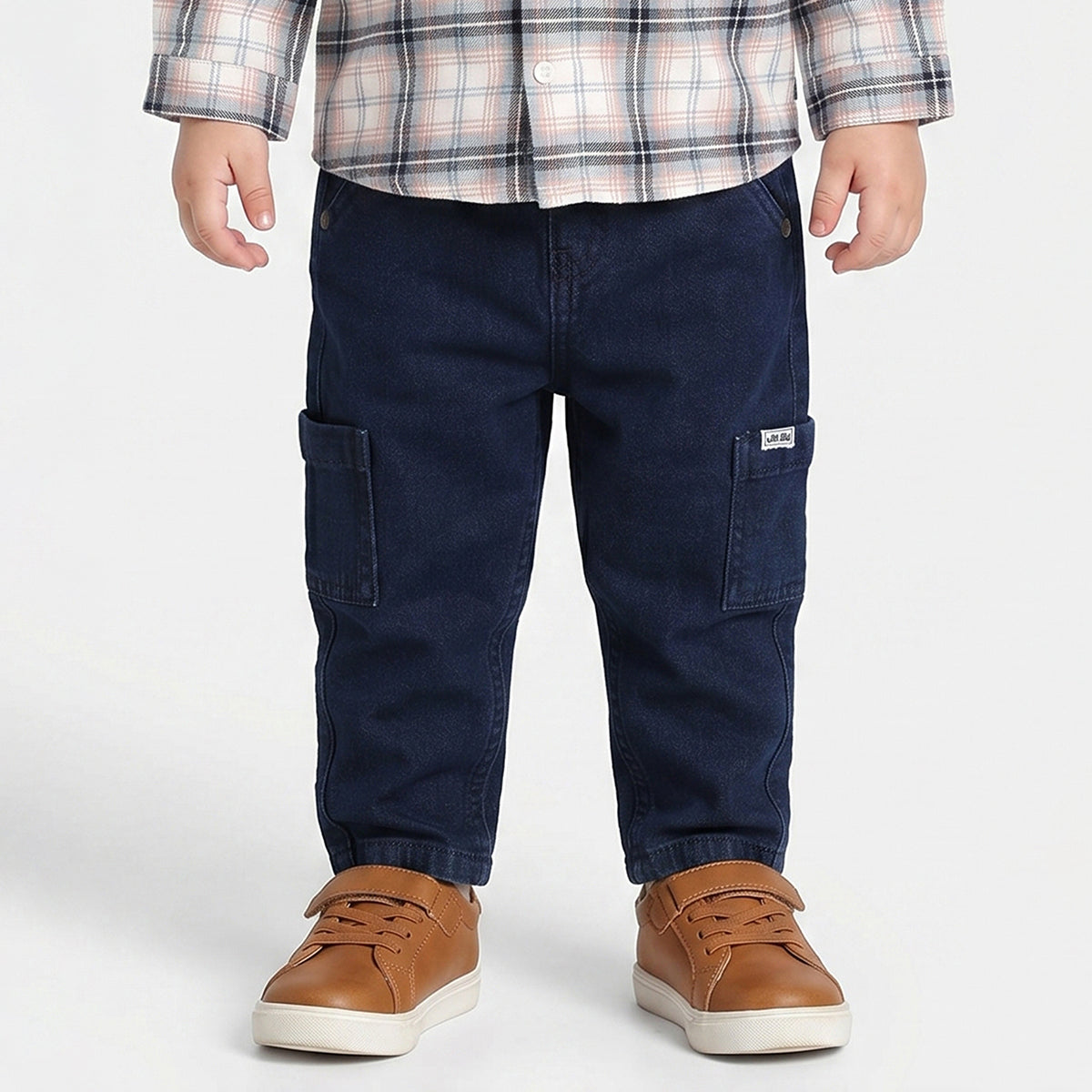 Baby Boys Dark Blue Denim Pant Regular Fit Casual Wear