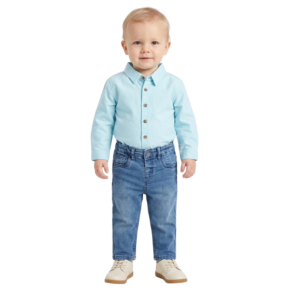 Baby Boys Light Blue Denim Pant Regular Fit Casual Wear