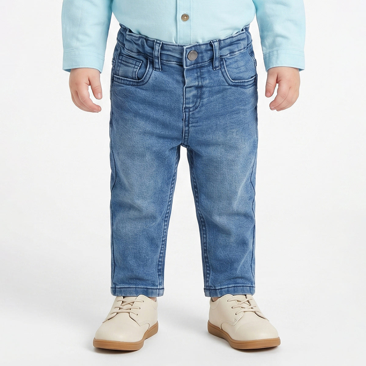 Baby Boys Light Blue Denim Pant Regular Fit Casual Wear