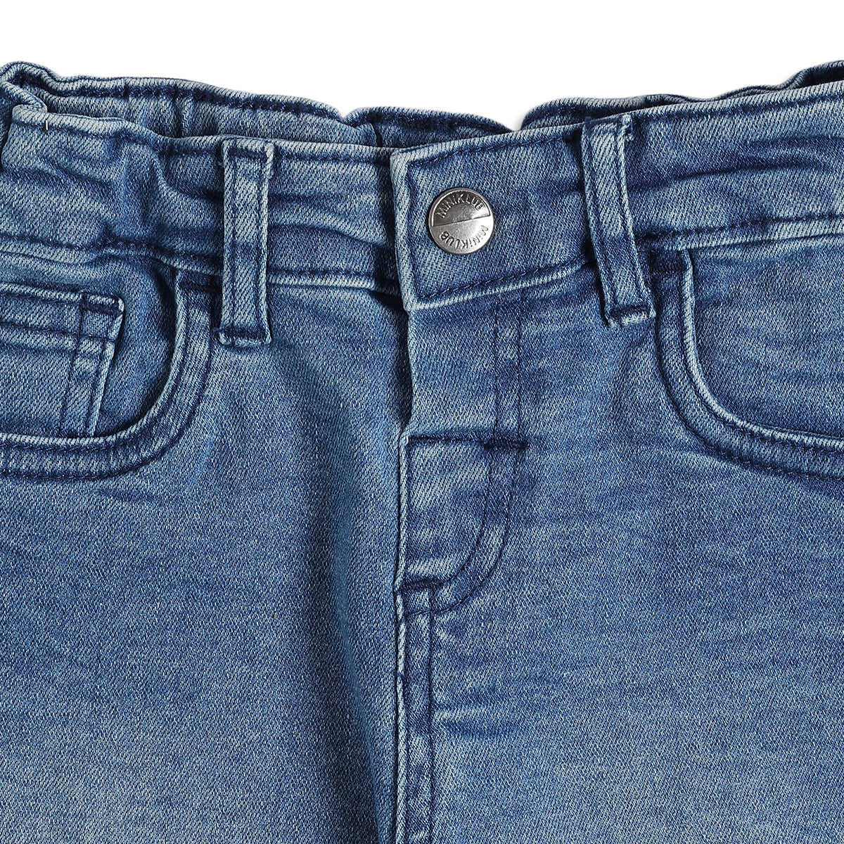 Baby Boys Light Blue Denim Pant Regular Fit Casual Wear