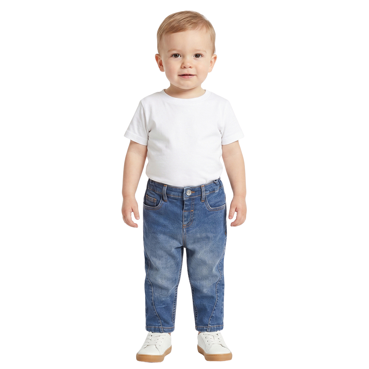 Baby Boys Blue Denim Pant Regular Fit Casual Wear
