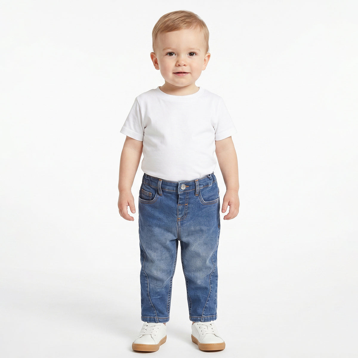 Baby Boys Blue Denim Pant Regular Fit Casual Wear