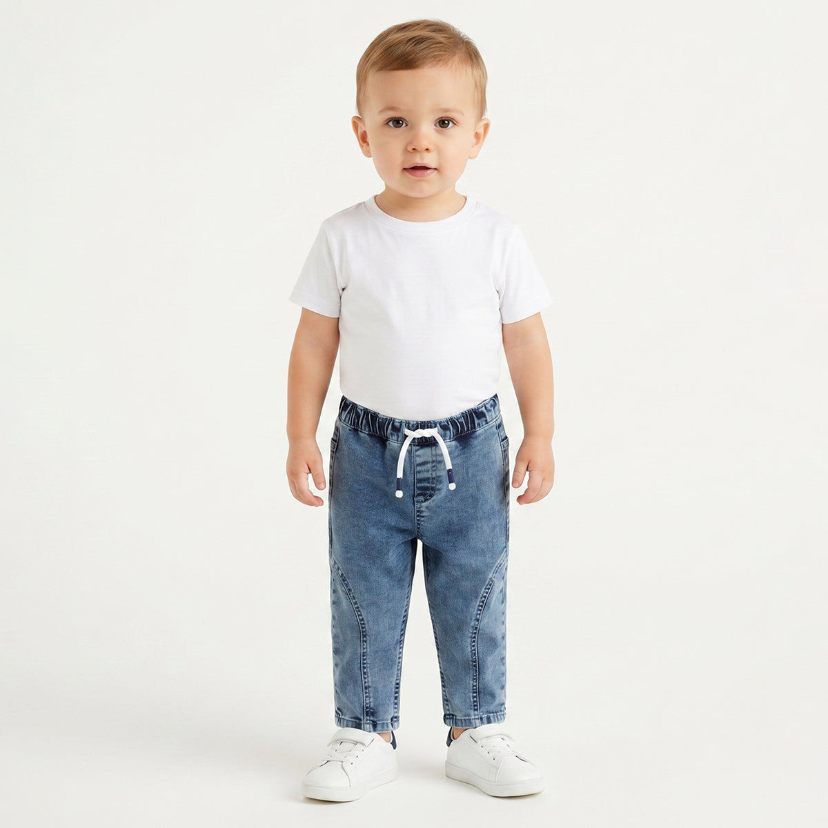 Baby Boys Light Blue Denim Pant Regular Fit Casual Wear