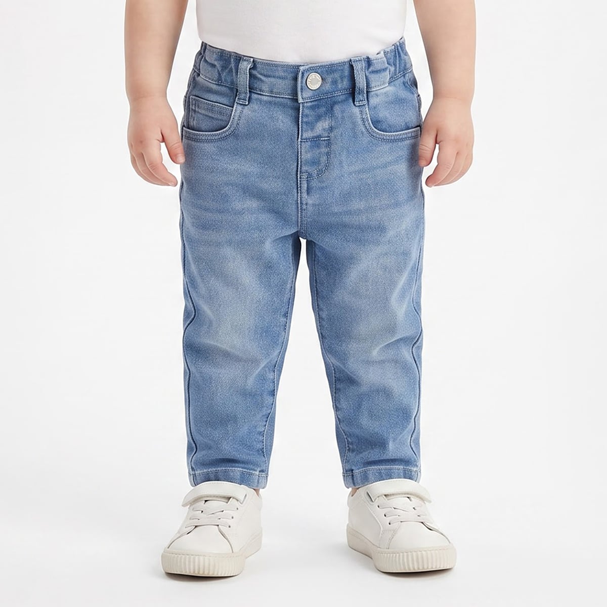 Baby Boys Light Blue Cotton Denim Jeans Regular Fit Casual Wear