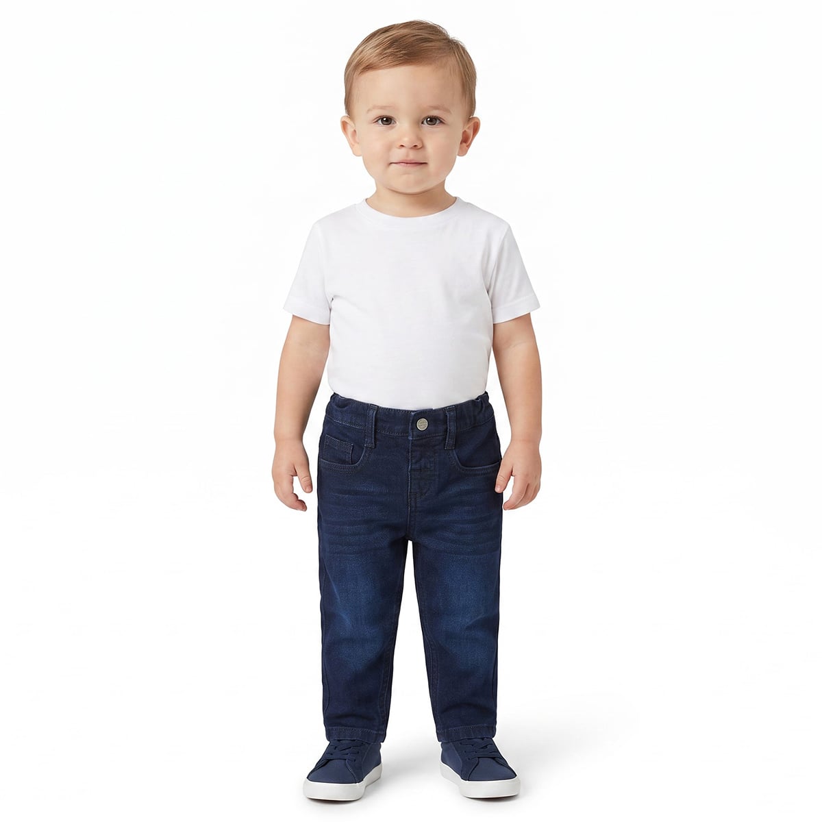 Baby Boys Dark Blue Denim Pants Regular Fit Casual Wear