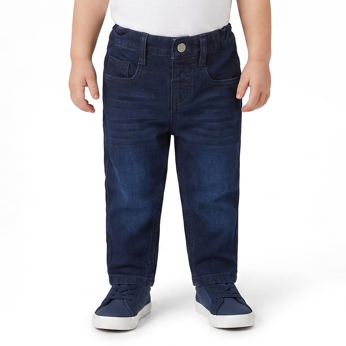 Baby Boys Dark Blue Denim Pants Regular Fit Casual Wear