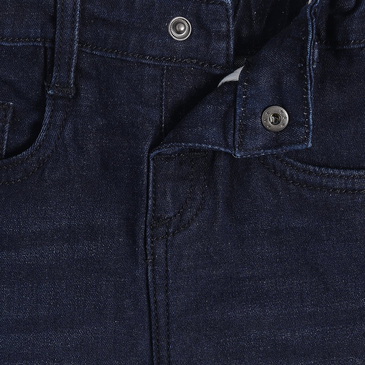 Baby Boys Dark Blue Denim Pants Regular Fit Casual Wear