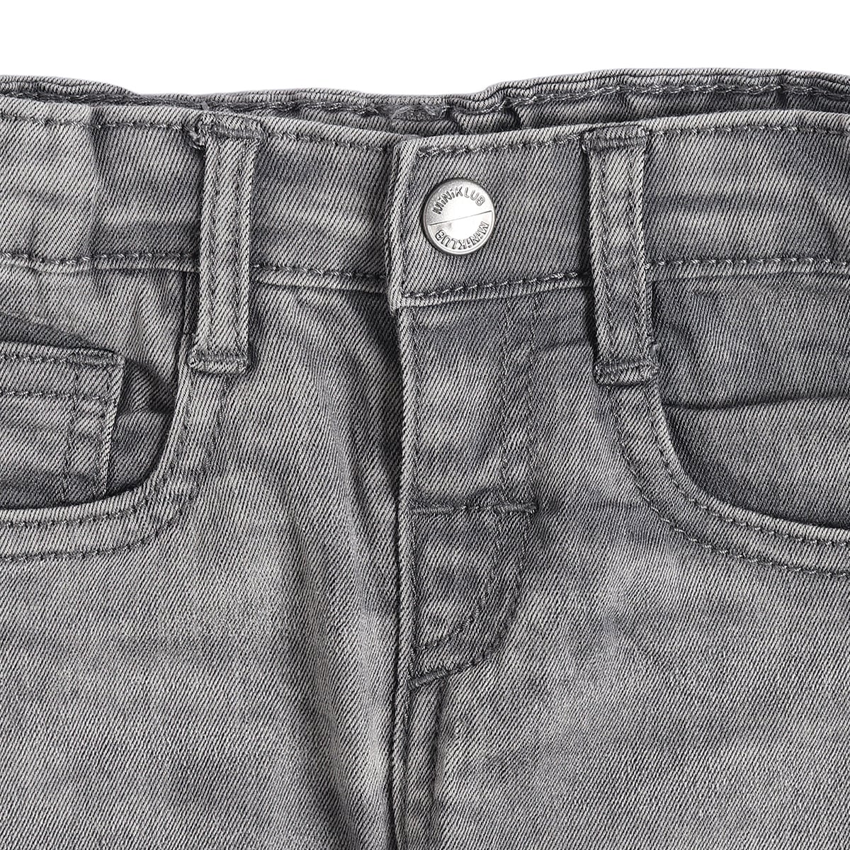 Baby Boys Grey Washed Denim Pants Regular Fit Casual Wear