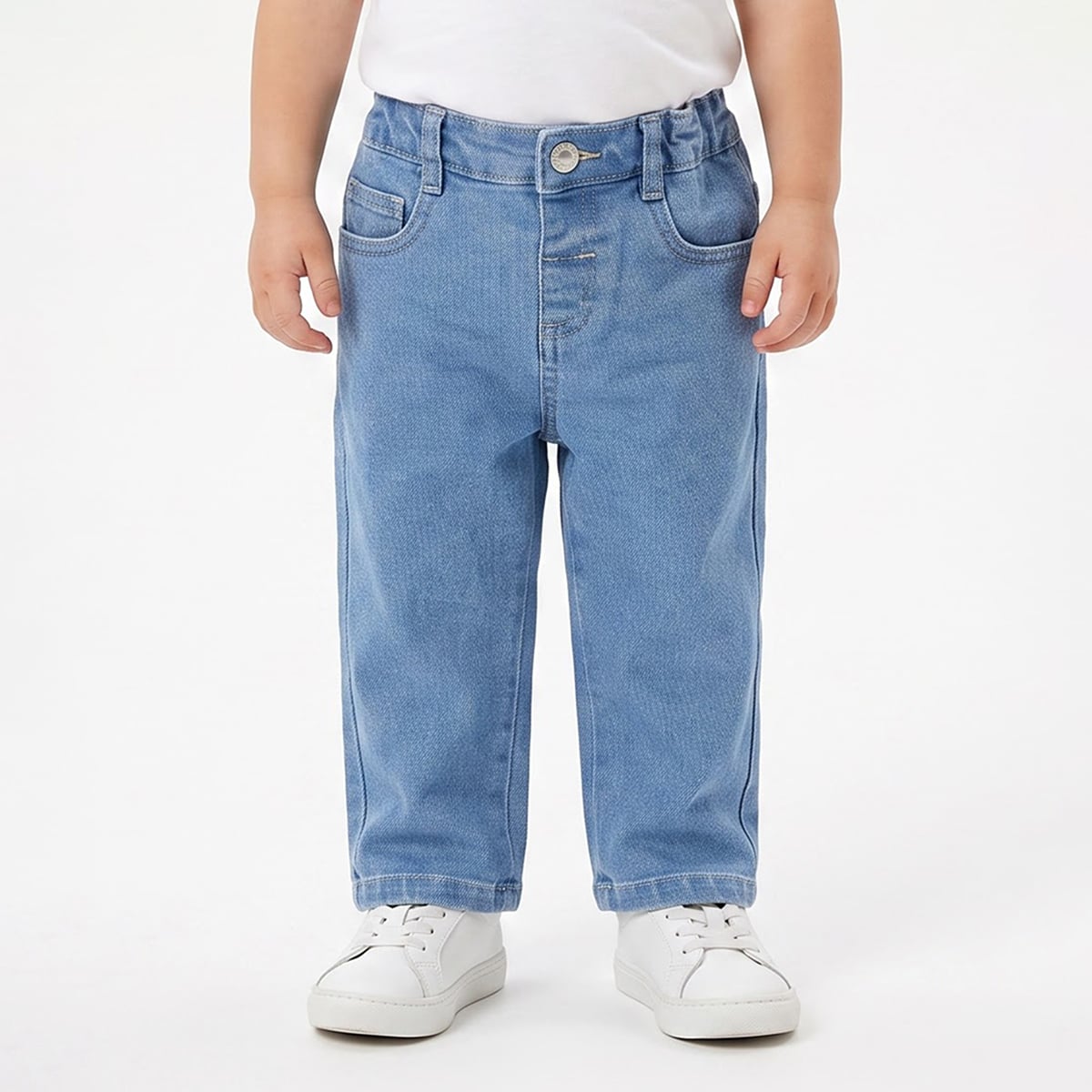 Baby Boys Light Blue Denim Pants Regular Fit Casual Wear
