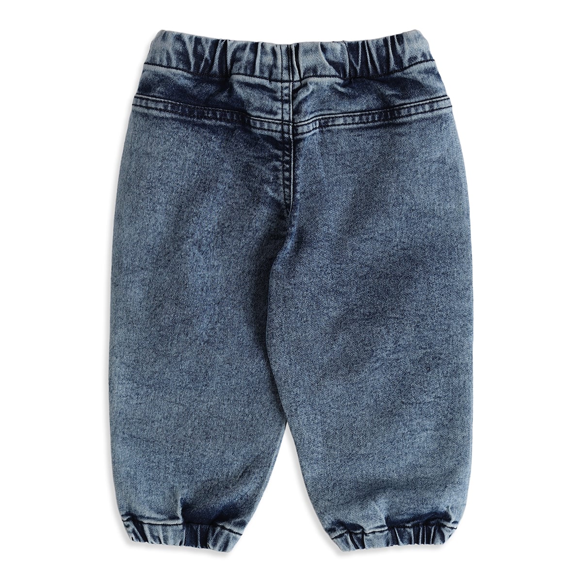 Baby Boys Blue Cotton Denim Joggers Regular Fit Casual Wear