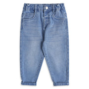 Baby Boys Light Blue Washed Denim Pants Regular Fit Casual Wear