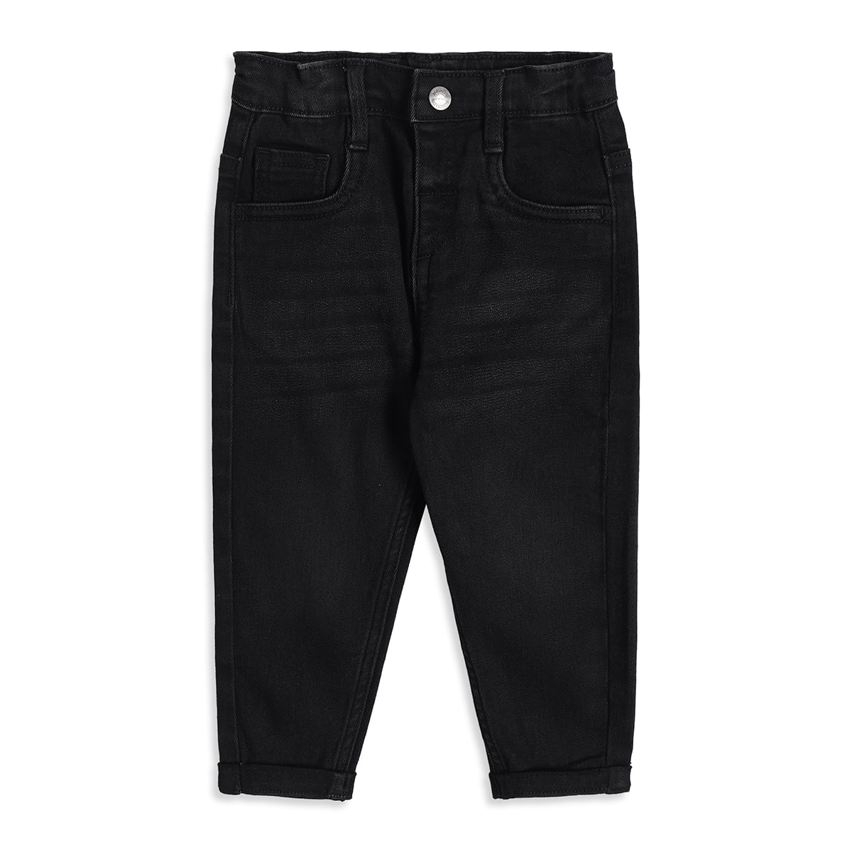 Baby Boys Black Washed Denim Pants Regular Fit Casual Wear