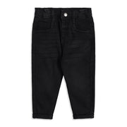 Baby Boys Black Washed Denim Pants Regular Fit Casual Wear