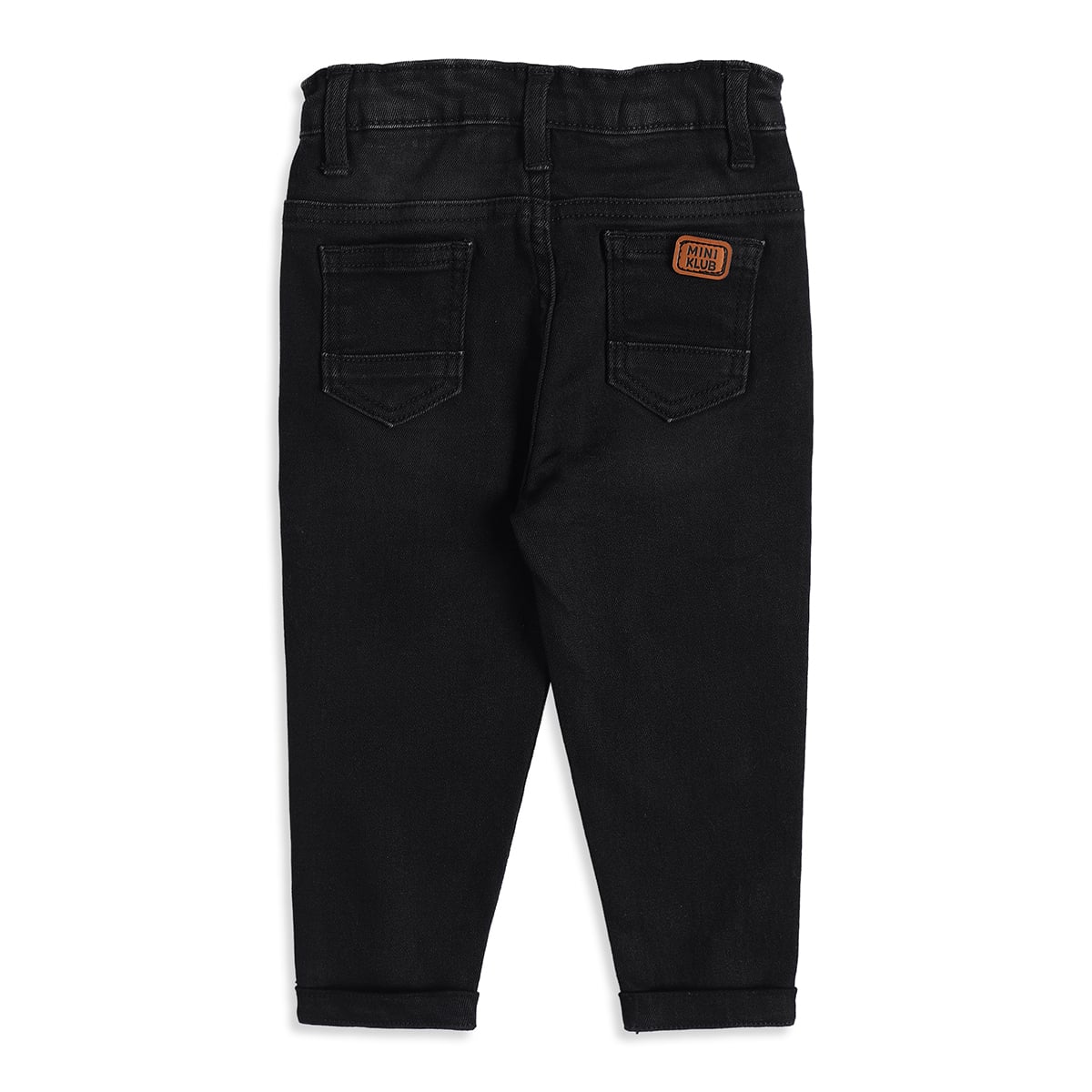 Baby Boys Black Washed Denim Pants Regular Fit Casual Wear