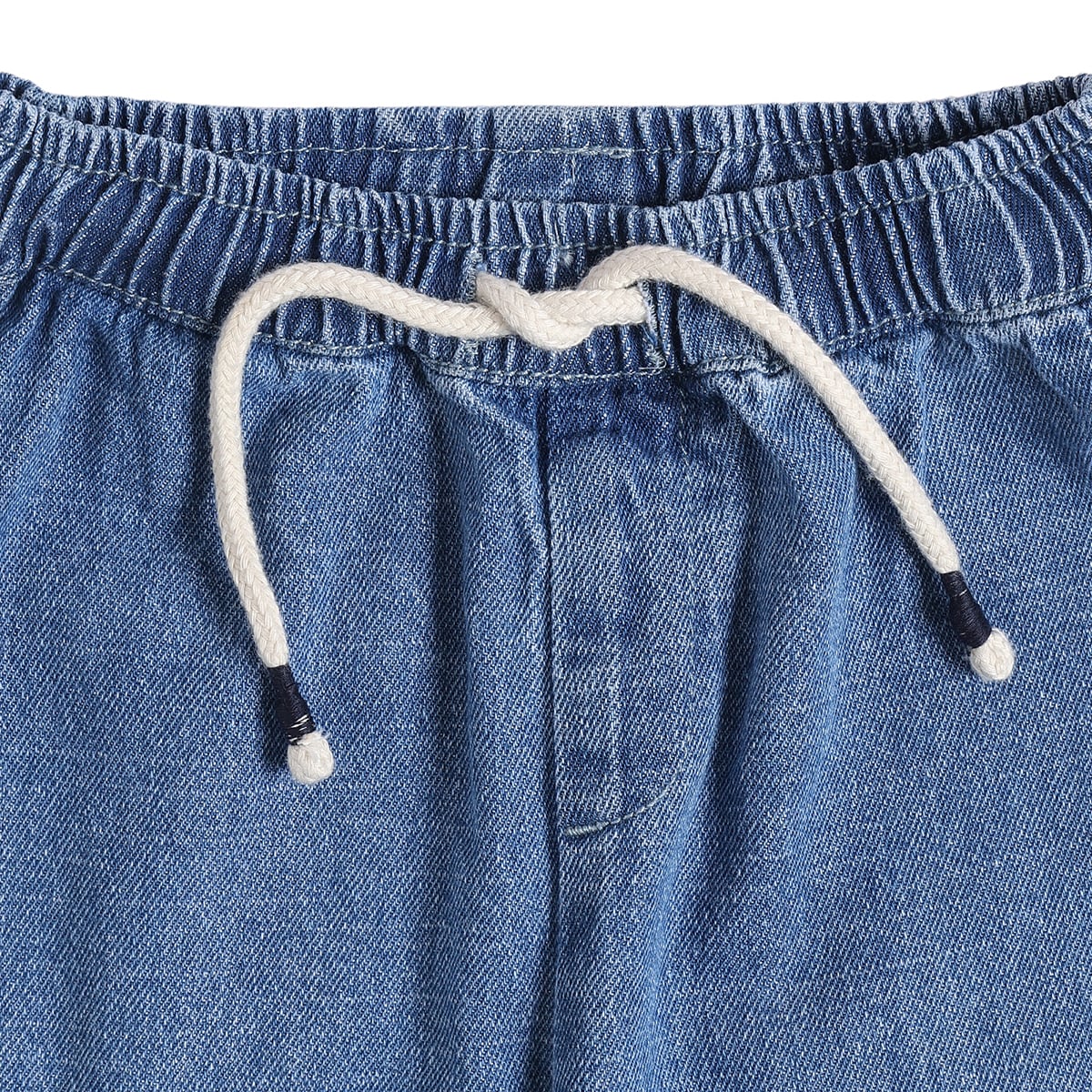 Baby Boys Blue Denim Jogger Pants Regular Fit Casual Wear