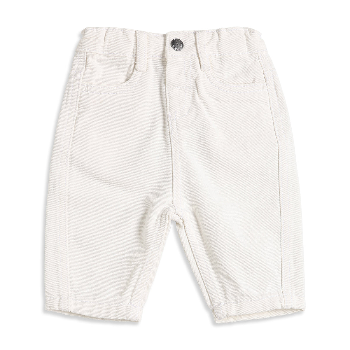 Baby Boys White Cotton Denim Shorts Regular Casual Wear