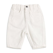Baby Boys White Cotton Denim Shorts Regular Casual Wear