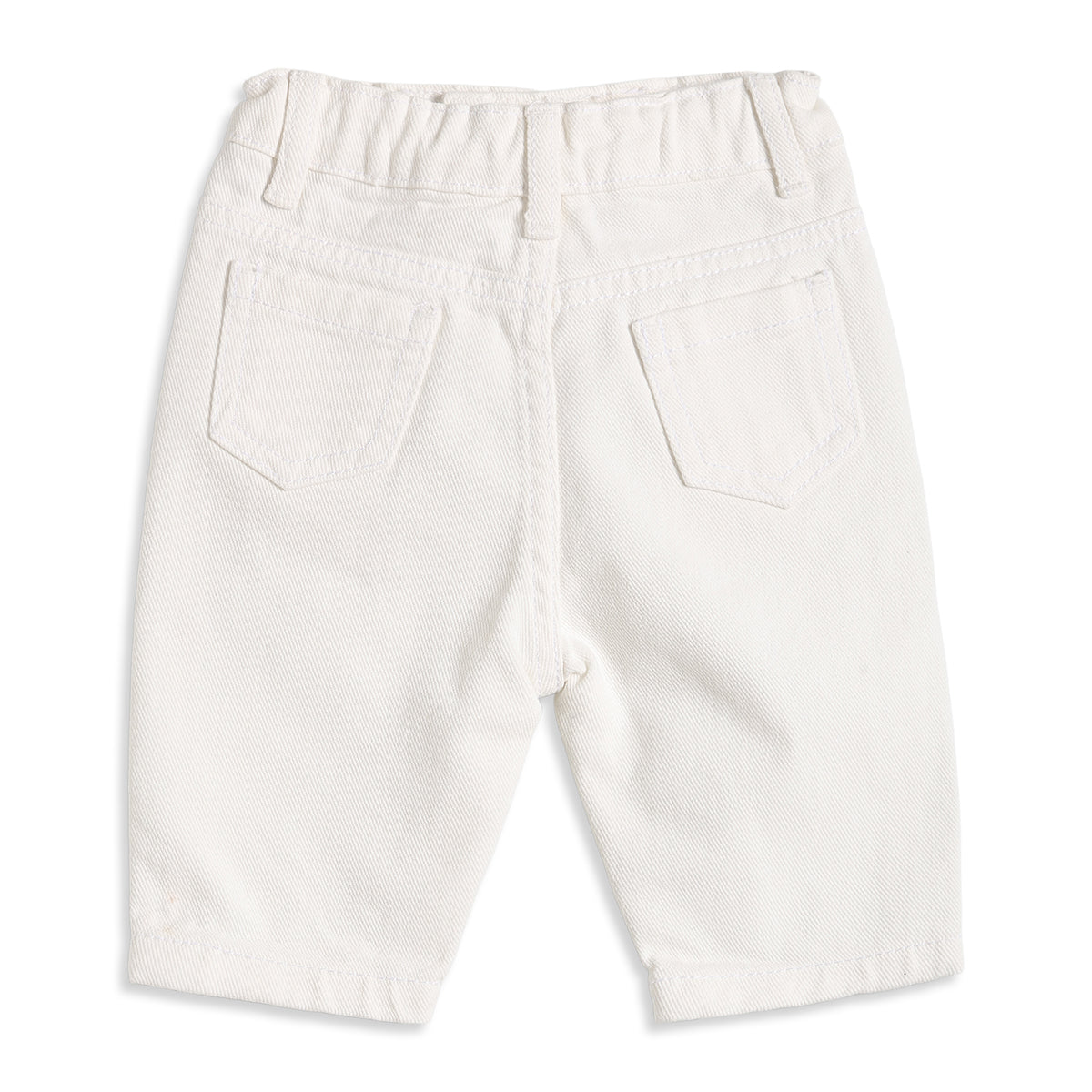 Baby Boys White Cotton Denim Shorts Regular Casual Wear