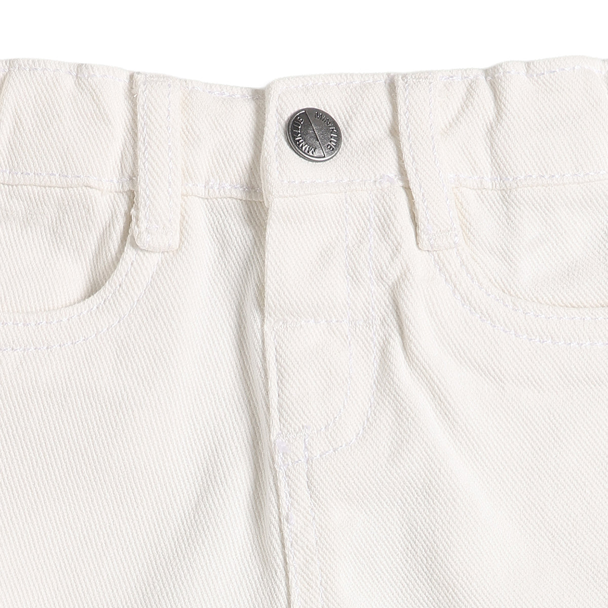 Baby Boys White Cotton Denim Shorts Regular Casual Wear