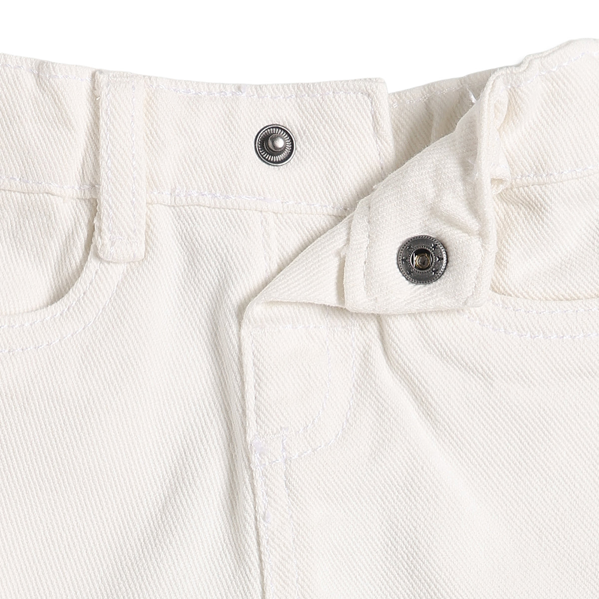 Baby Boys White Cotton Denim Shorts Regular Casual Wear