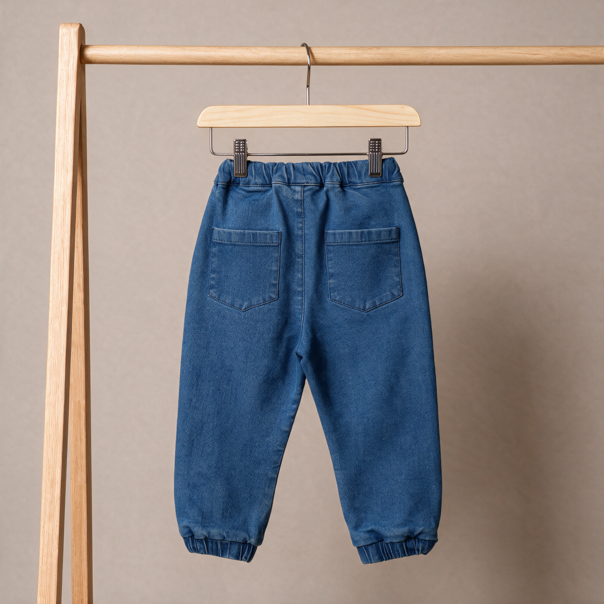 Baby Boys Blue Sheep Printed Denim Pant Regular Fit Casual Wear