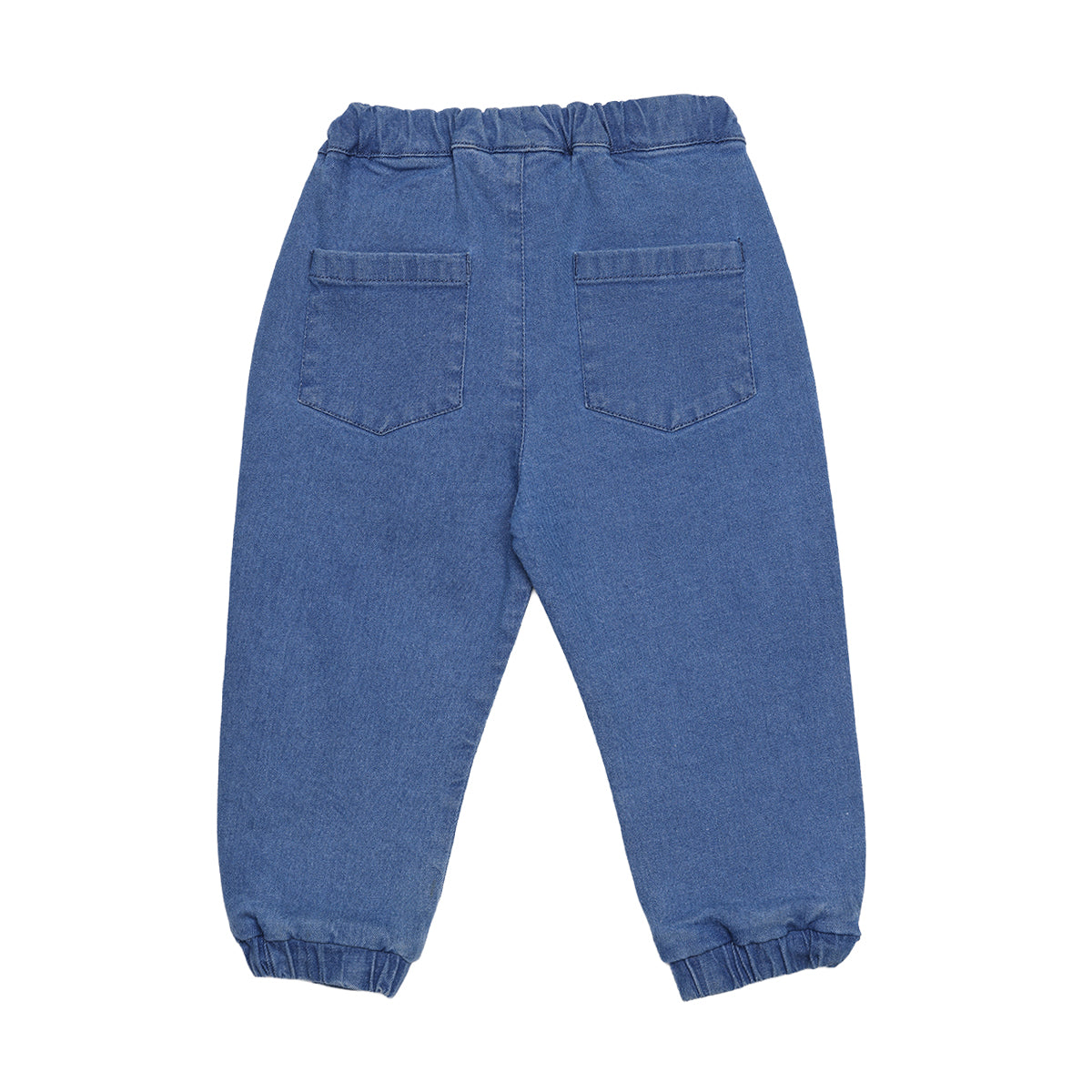 Baby Boys Blue Sheep Printed Denim Pant Regular Fit Casual Wear