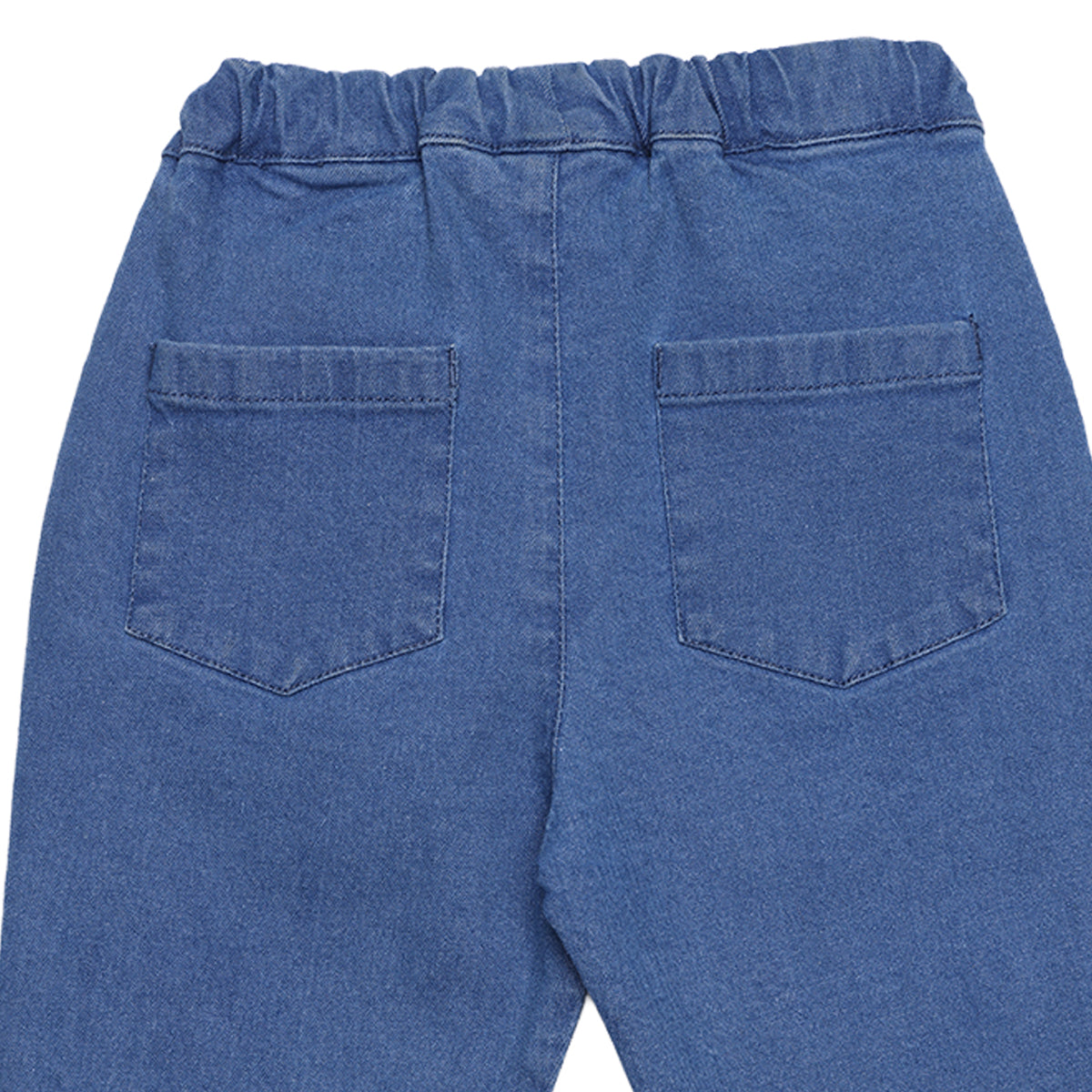 Baby Boys Blue Sheep Printed Denim Pant Regular Fit Casual Wear