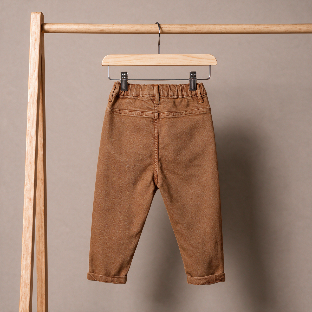 Baby Boys Brown Cotton Denim Pant  Regular Fit Casual Wear