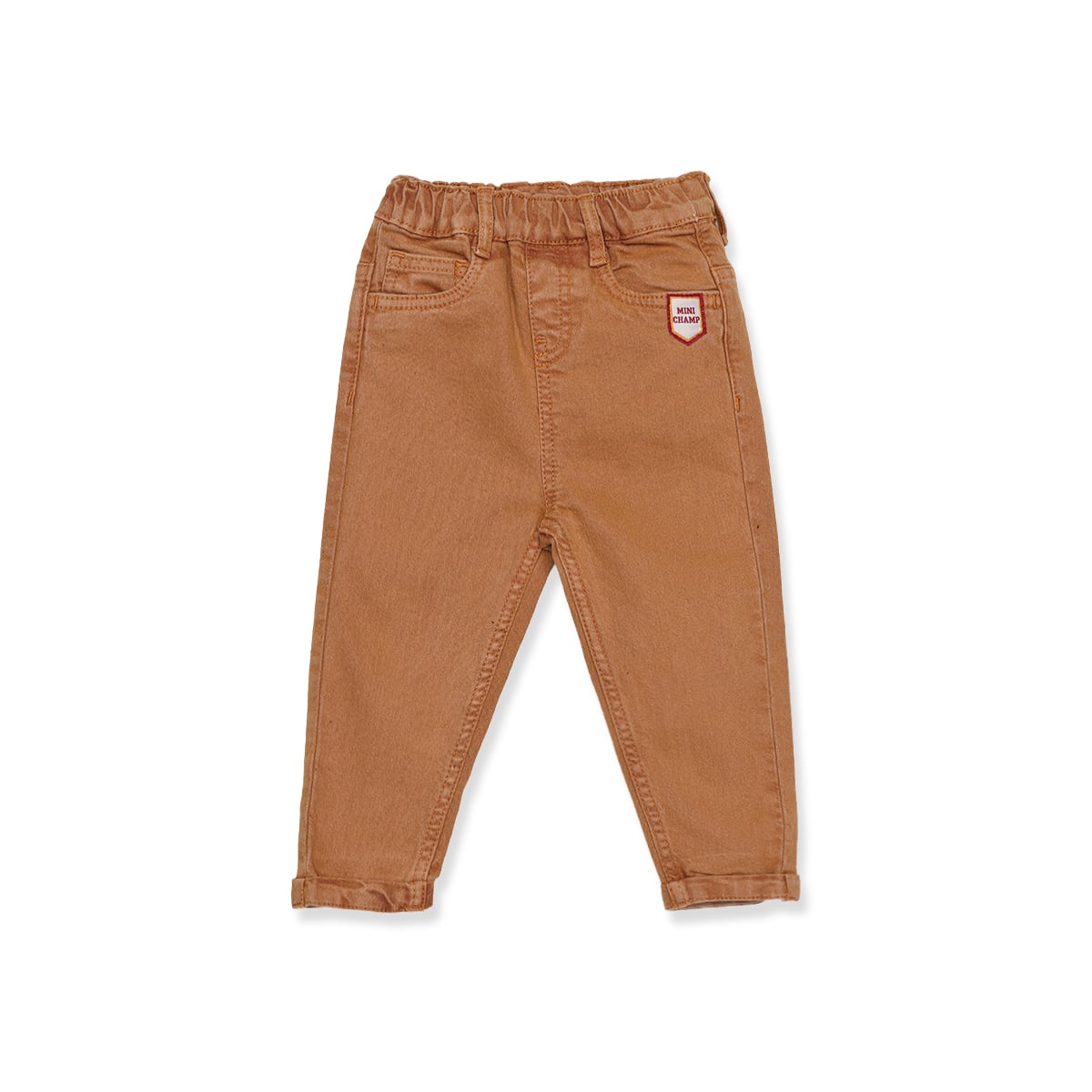 Baby Boys Brown Cotton Denim Pant  Regular Fit Casual Wear