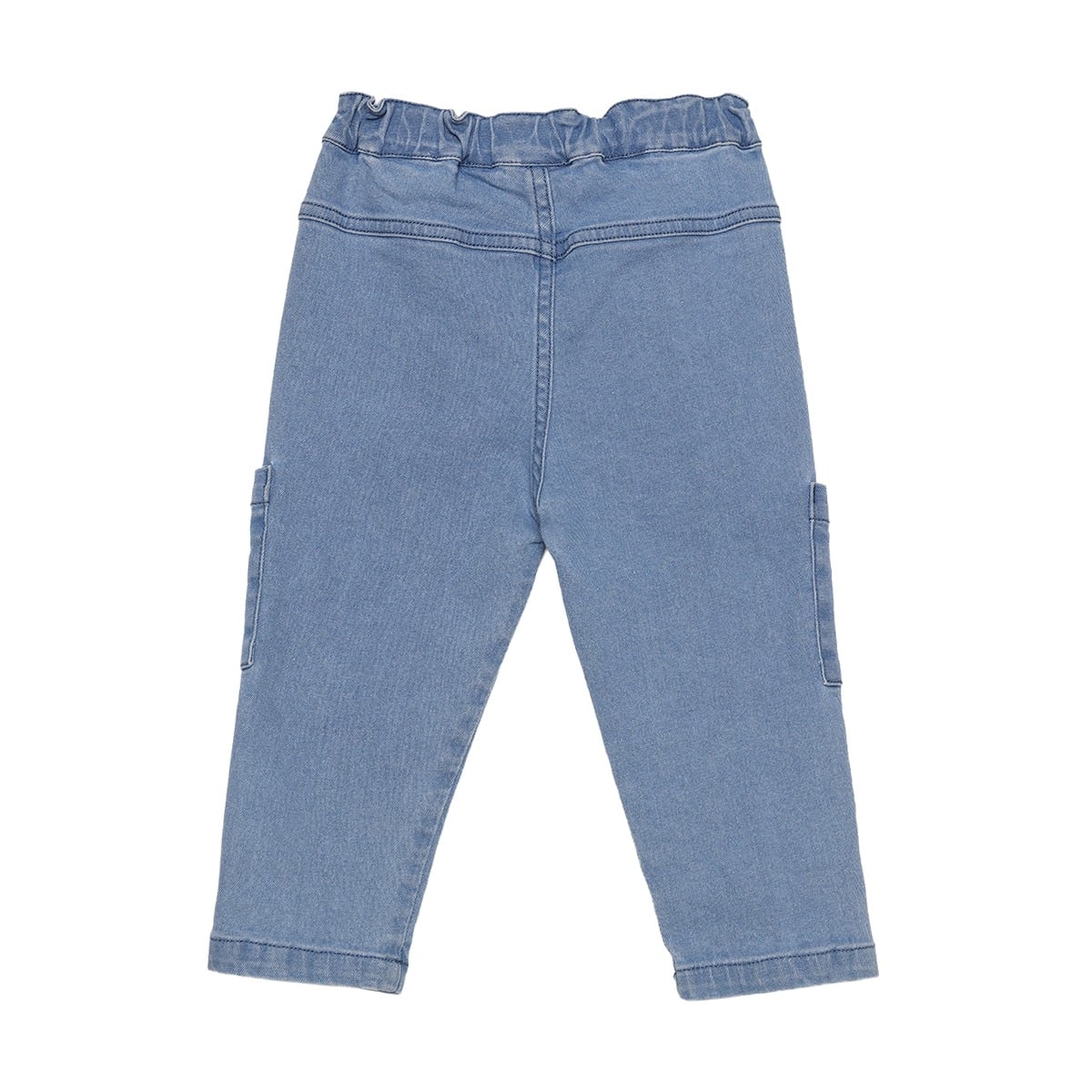 Baby Boys Light Blue Cotton Blend Embroidered Denim Pants Regular Fit Casual Wear