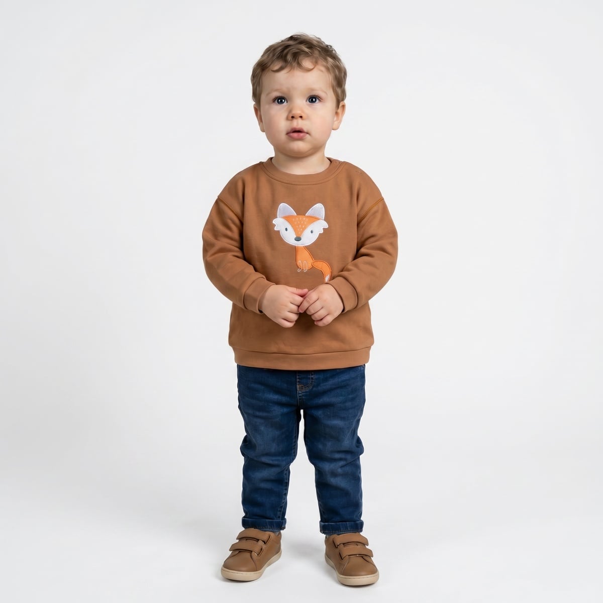 Baby Boys Dark Blue Cotton Blend Vehicle Embroidered Denim Pants Regular Fit Casual Wear