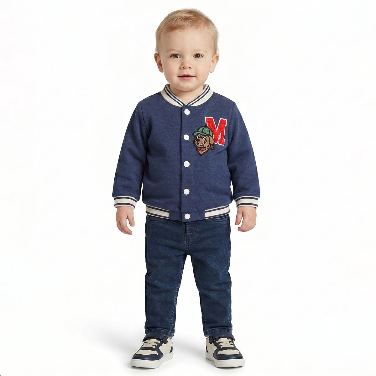 Baby Boys Dark Blue Denim Pant Regular Fit Casual Wear