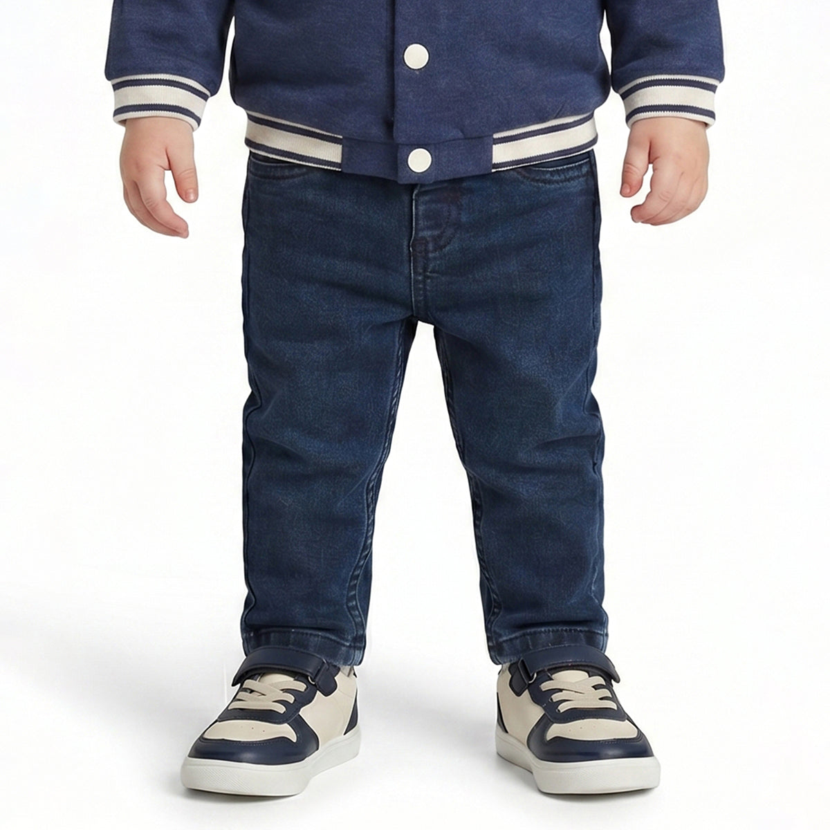 Baby Boys Dark Blue Denim Pant Regular Fit Casual Wear