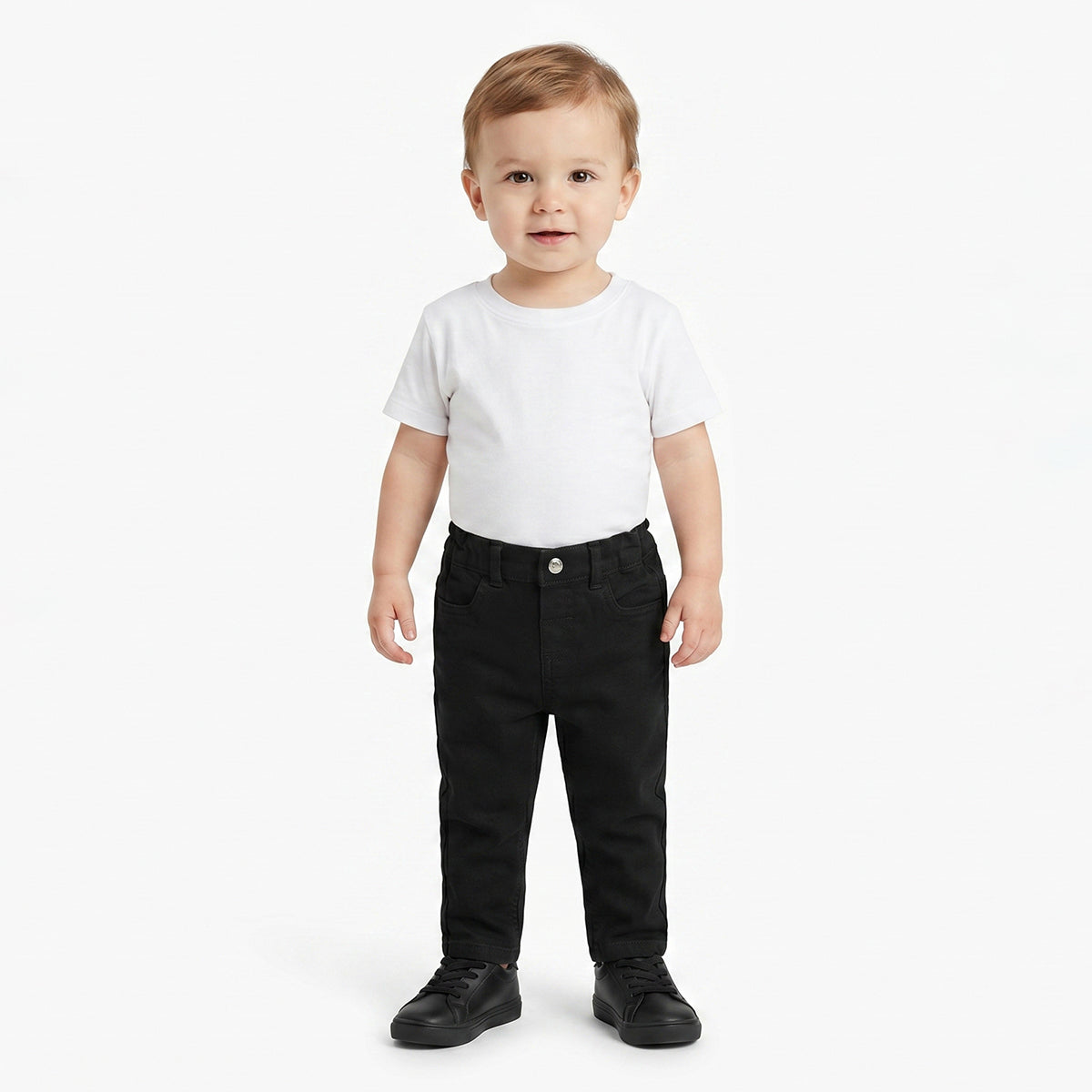 Baby Boys Black Denim Pant Regular Fit Casual Wear