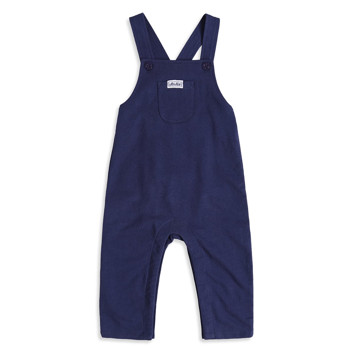 Baby Boys Light Blue And Navy Cotton Croissant Printed T-Shirt And Dungaree Set Regular Fit Casual Wear
