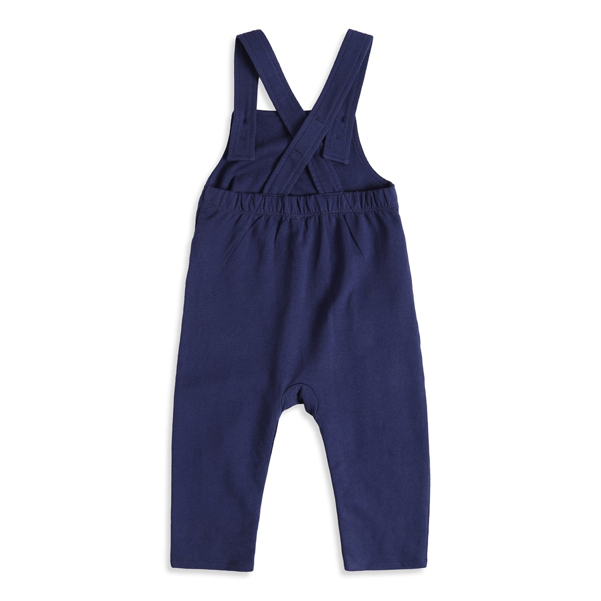 Baby Boys Light Blue And Navy Cotton Croissant Printed T-Shirt And Dungaree Set Regular Fit Casual Wear