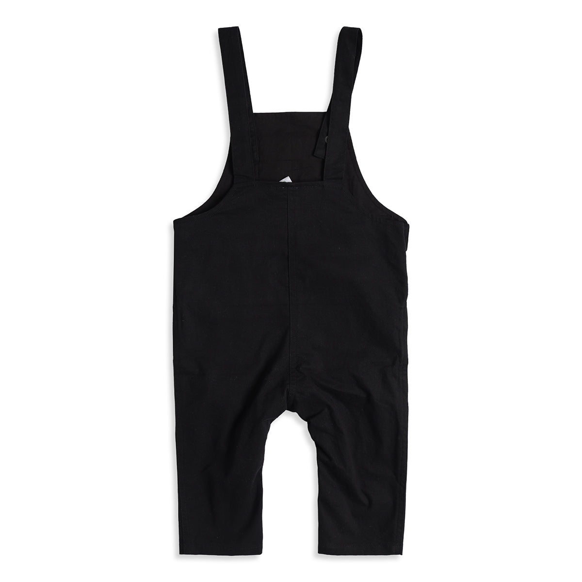 Baby Boys Black Dungaree with White Dog Print Full Sleeves T-Shirt Casual Outfit Set