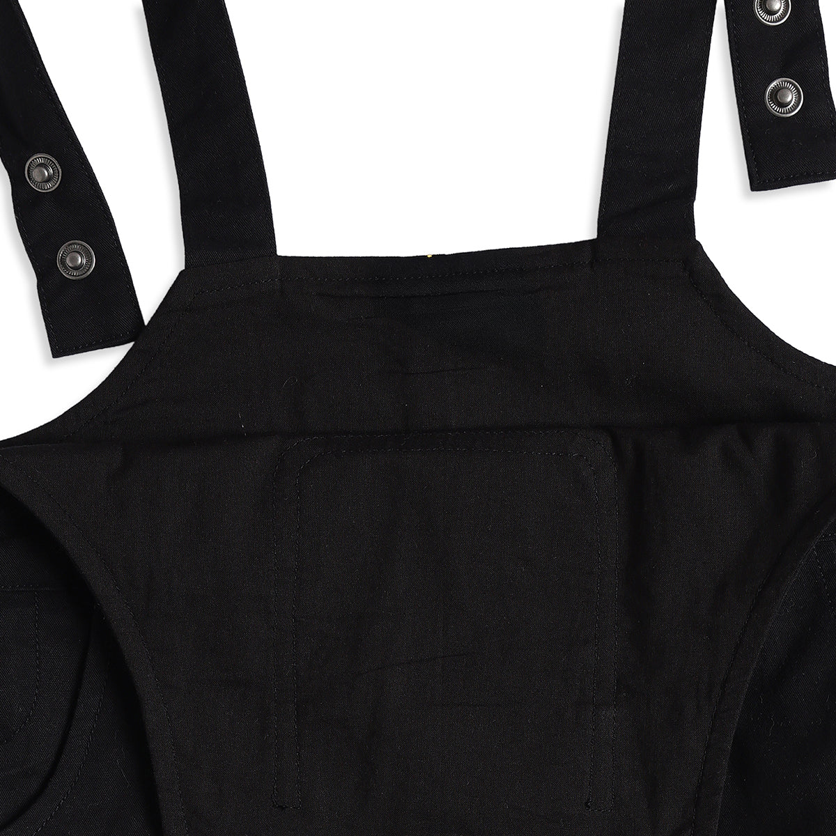 Baby Boys Black Dungaree with White Dog Print Full Sleeves T-Shirt Casual Outfit Set