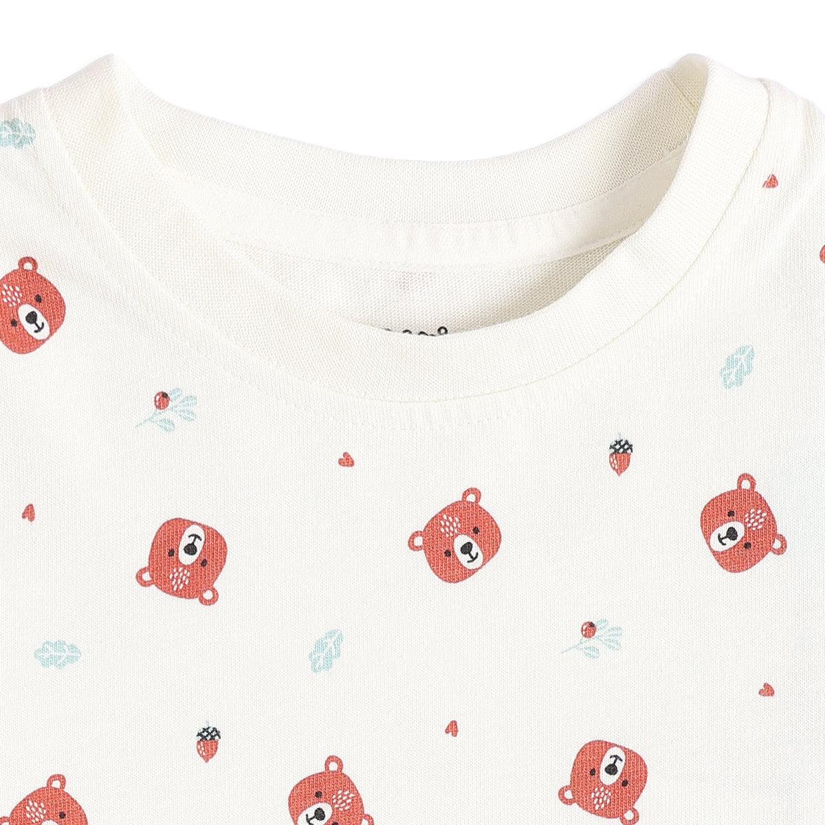 Baby Boys Mint Green and Cream Animal Printed T-Shirt and Dungaree Set Regular Fit Casual Wear